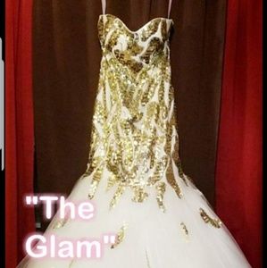 White and Gold Mermaid Dress